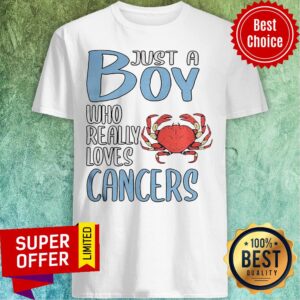 Awesome Crab Just A Boy Who Really Loves Cancers Shirt