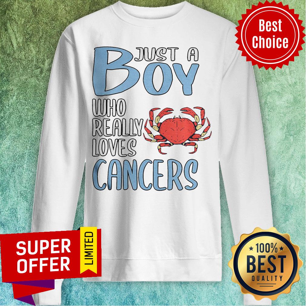 Awesome Crab Just A Boy Who Really Loves Cancers Shirt - Image 5
