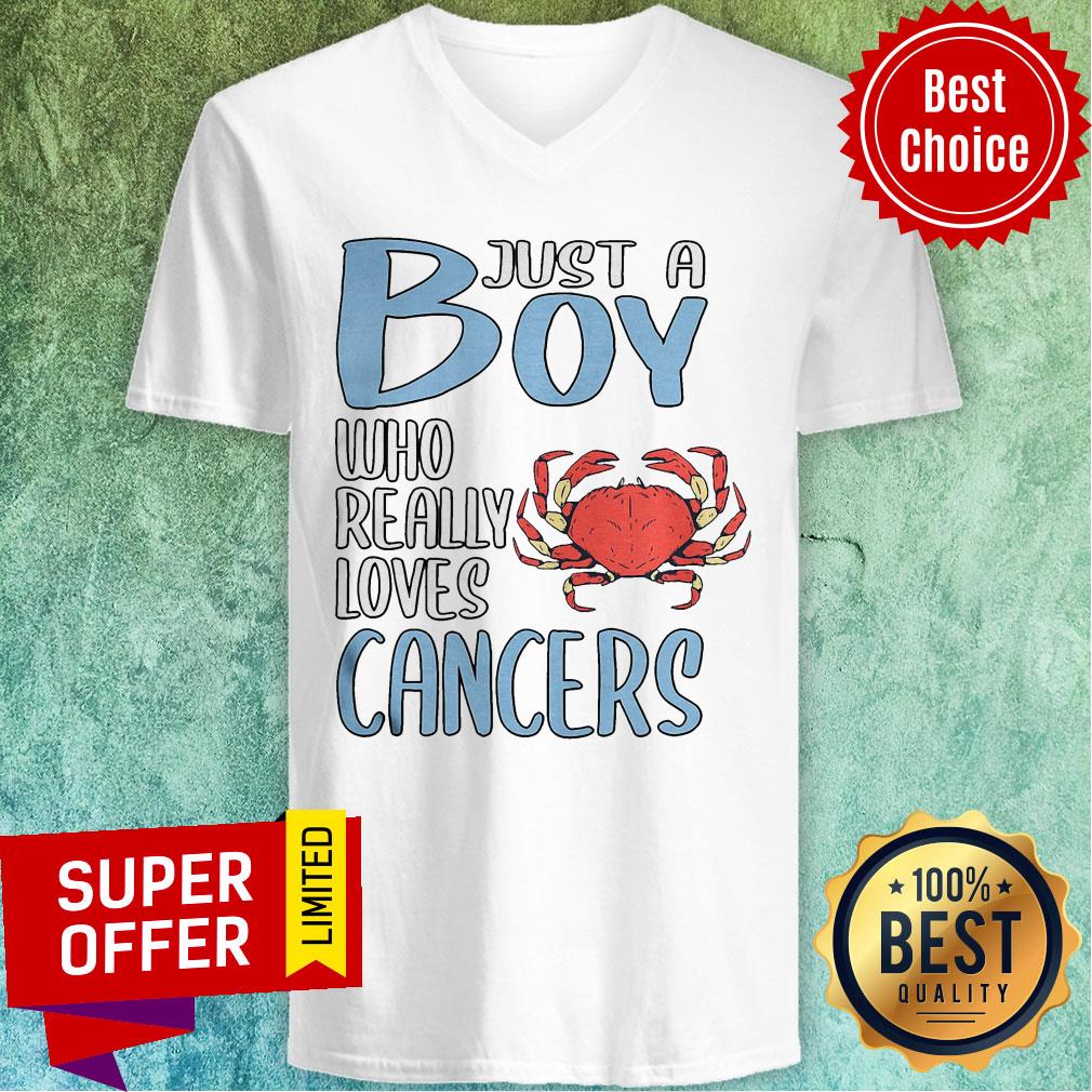 Awesome Crab Just A Boy Who Really Loves Cancers Shirt - Image 3