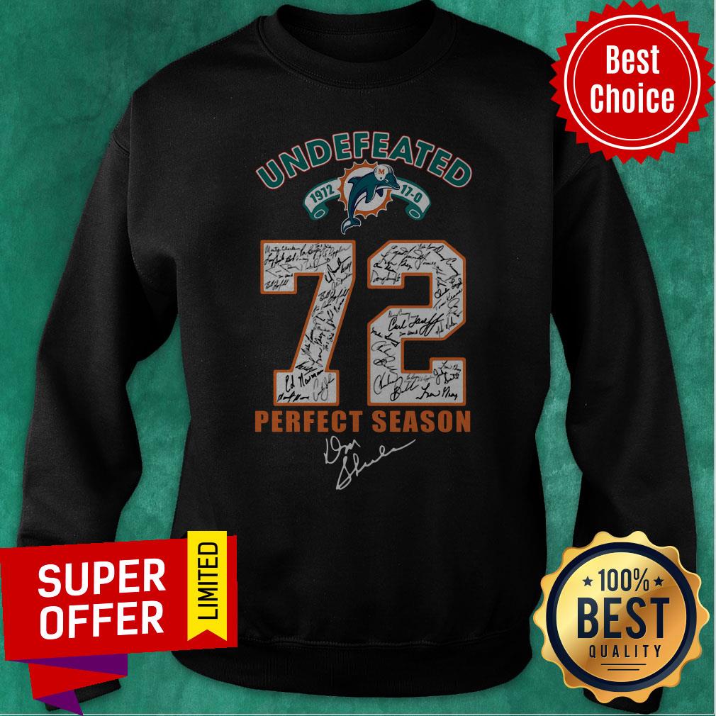 Miami Dolphins Undefeated 1972 17-0 72 Perfect Season Shirt - Image 2