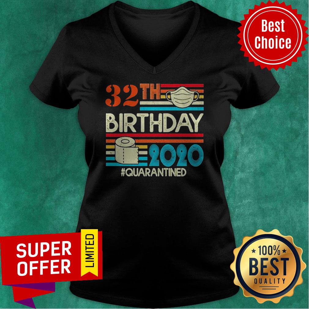 Nice 32th Birthday 2020 Toilet Paper Quarantined Vintage Shirt - Image 3