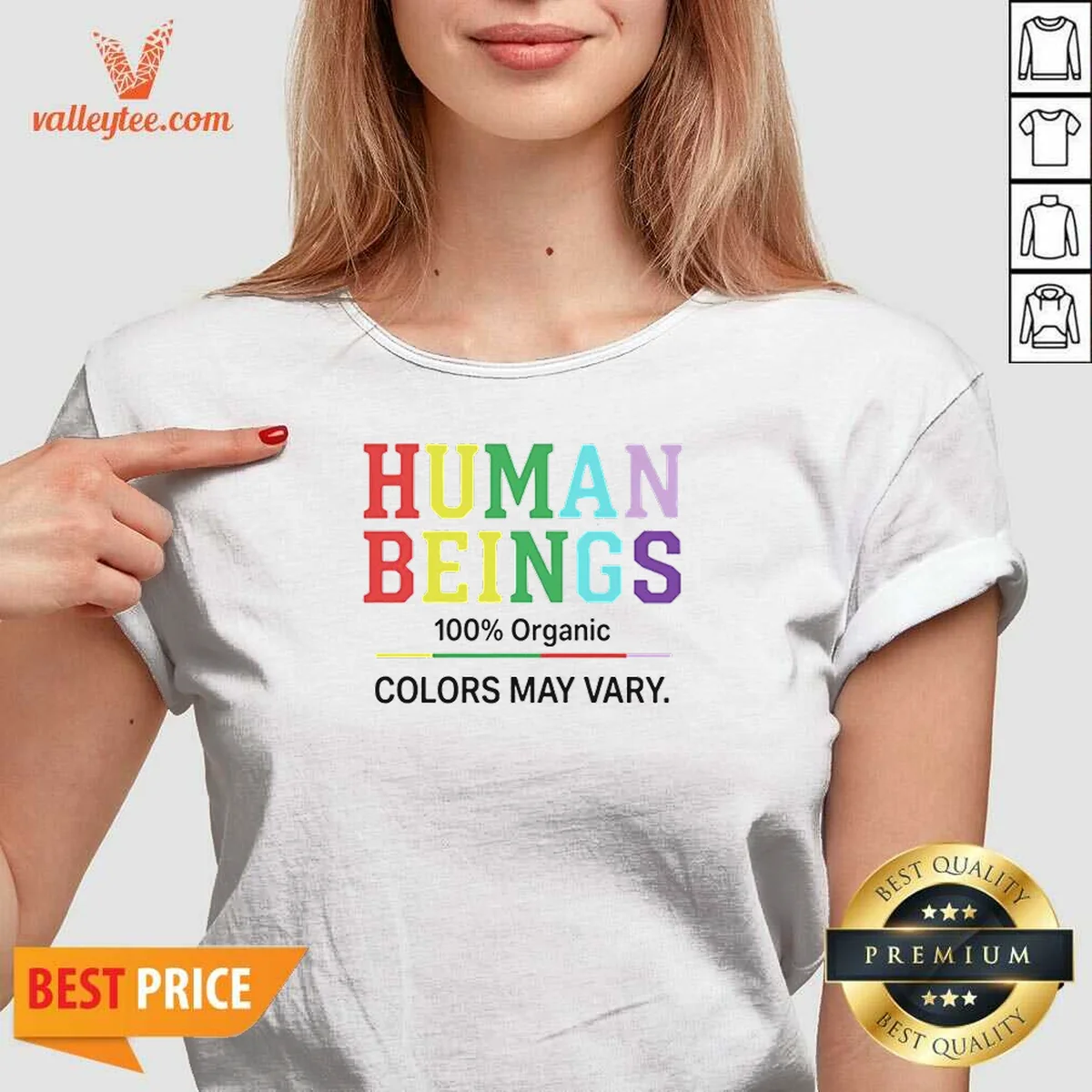 Top Human Beings 100 Percent Organic Colors May Vary Shirt - Image 2