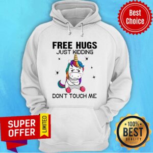 Alternative view of Top Unicorn Free Hugs Just Kidding Don’ Touch Me Shirt