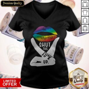 Alternative view of Shut The Fuck Up LGBT Pride Rainbow Lip Proud LGBT Shirt
