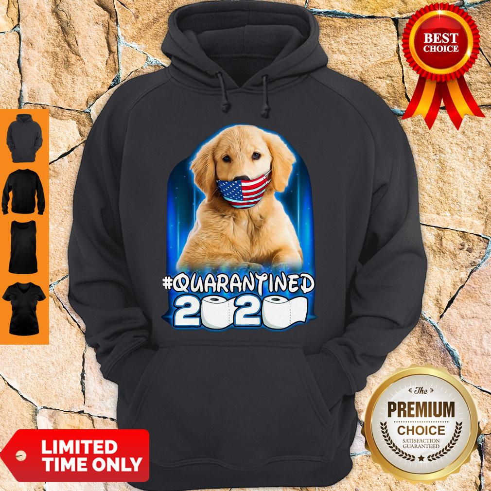 Nice Golden Retriever Face Mask American Flag Quarantined 2020 Toilet Paper Shirt - Image 2