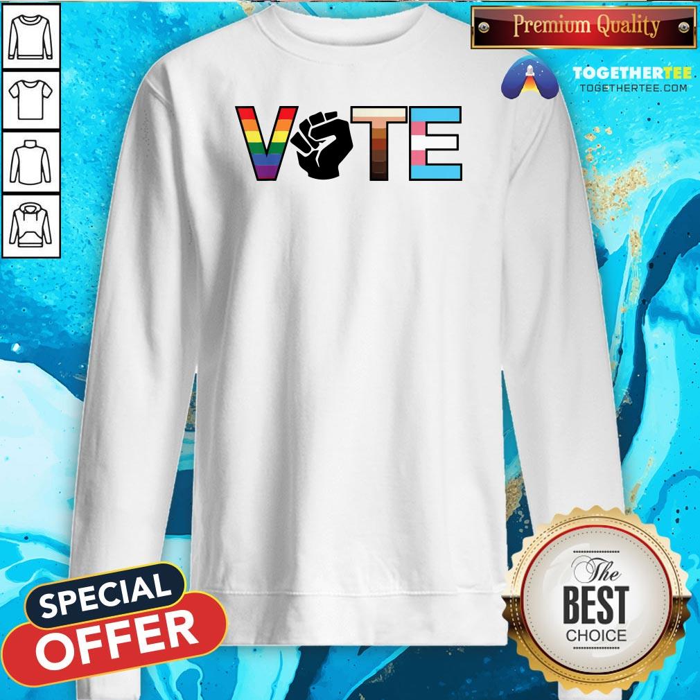 Original Vote 2020 Colors Lgbt Racism Sexism Protest Shirt - Image 4