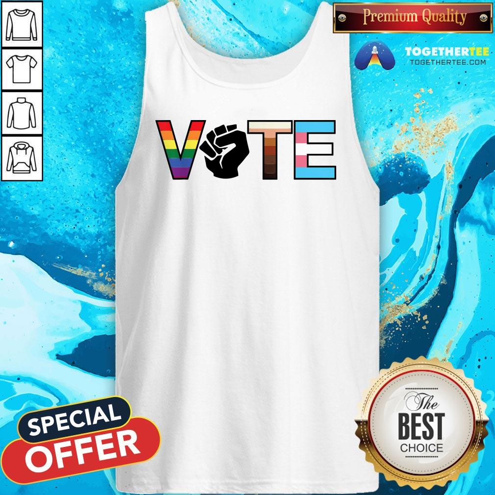 Original Vote 2020 Colors Lgbt Racism Sexism Protest Shirt - Image 3