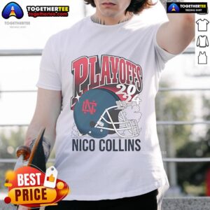 Nice Nico Collins 2024 Playoffs Helmet T-Shirt