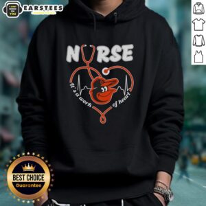 Alternative view of Good Baltimore Orioles Mlb Nurse It's A Work Of Heart Stethoscope T-Shirt