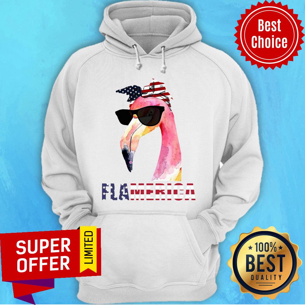 Nice Flamerica America 4th Of July Independence Day Flamingo Shirt - Image 3