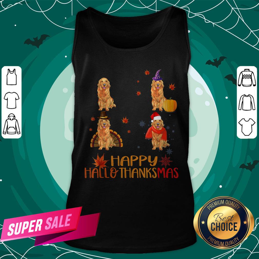 Nice Golden Retriever Happy Hallothanksmas Shirt - Image 3
