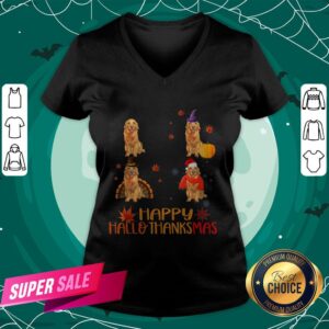 Alternative view of Nice Golden Retriever Happy Hallothanksmas Shirt