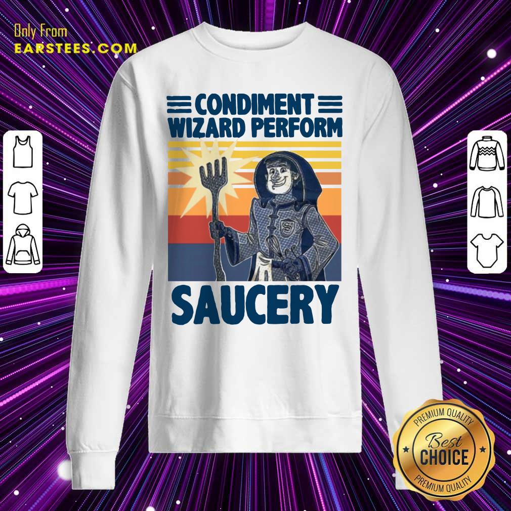 Hot Vintage Condiment Wizard Perform Saucery T-Shirt - Image 5