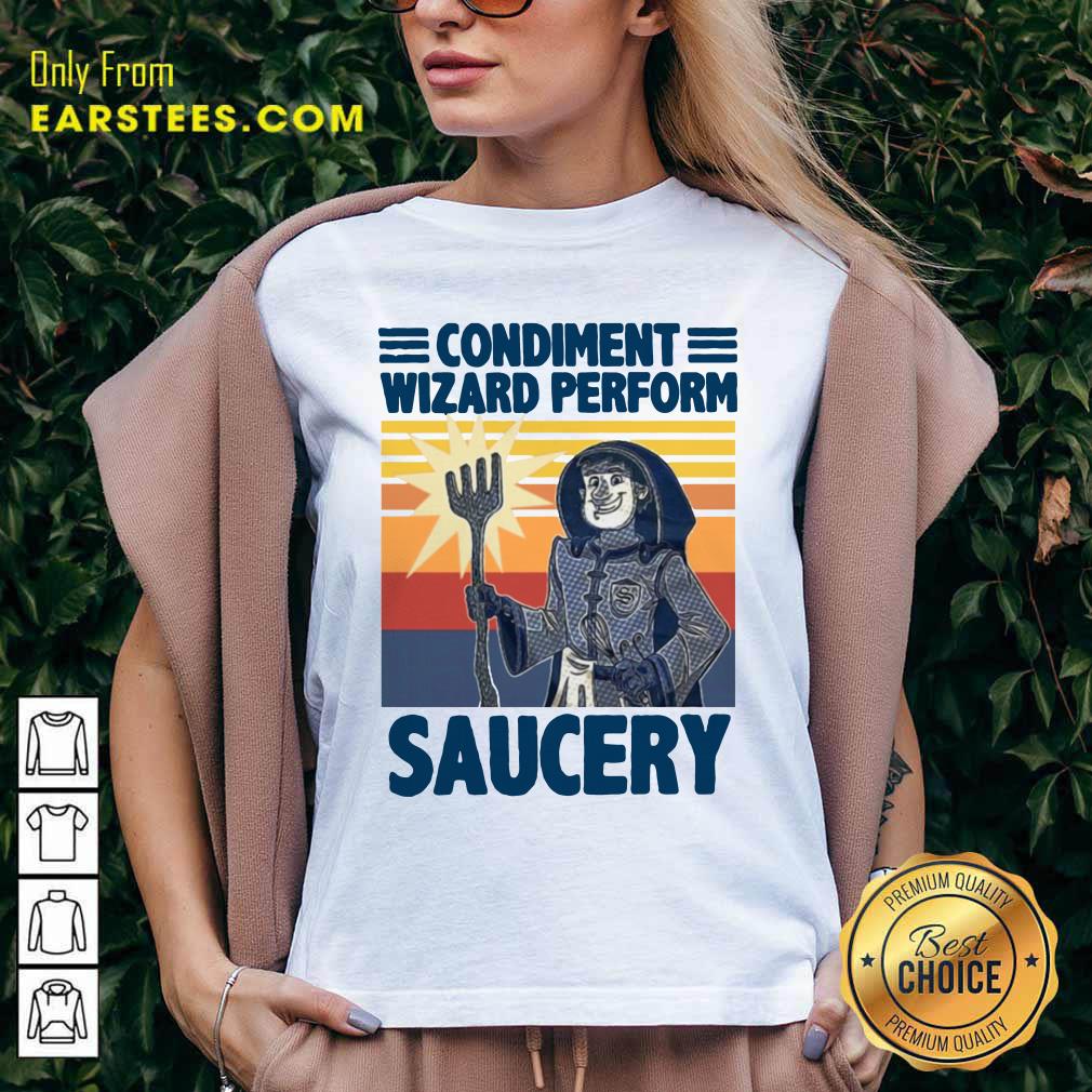 Hot Vintage Condiment Wizard Perform Saucery T-Shirt - Image 3