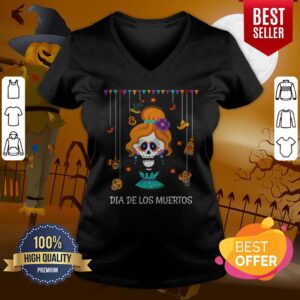 Alternative view of Dia De Los Muertos Girl Funny Day Of The Dead Hanging Skulls Girl Shirt