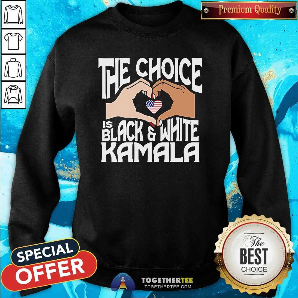 Top The Choice Is Black And White Kamala Harris Politics T-Shirt - Image 3