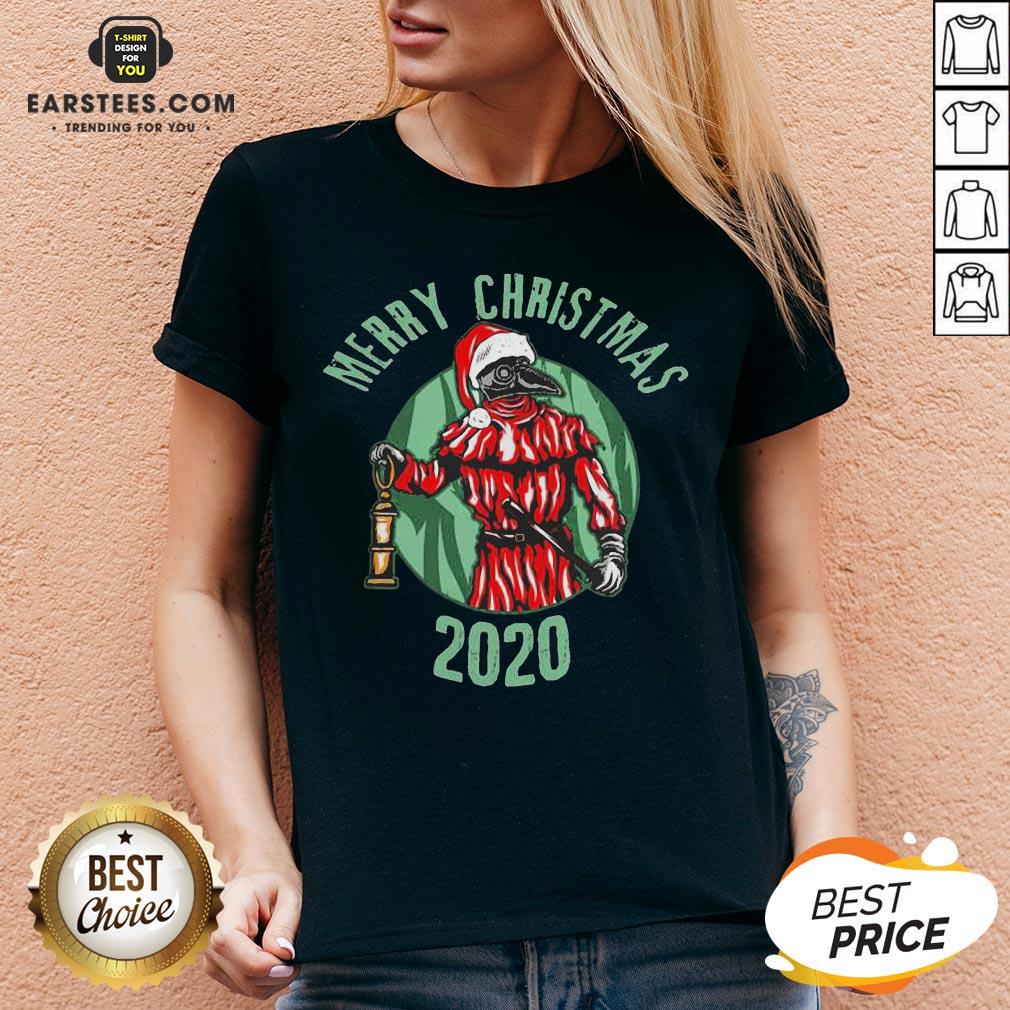 Top Santa Claus Plague Doctor Face Mask Christmas 2020 Shirt - Image 3