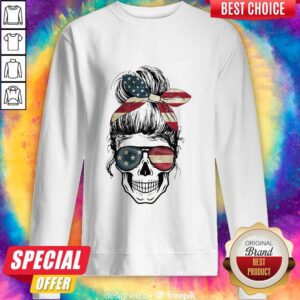 Alternative view of Independence Day Skull Lady America Shirt
