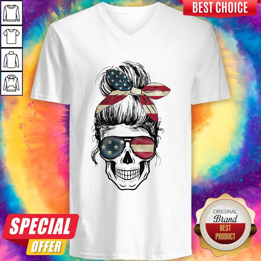 Independence Day Skull Lady America Shirt - Image 3