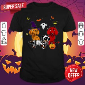 Dachshund Doxie Witch Devil Pumpkin Halloween Shirt