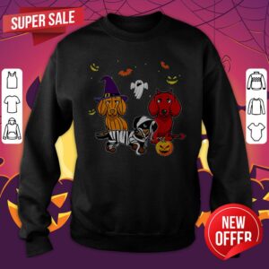 Alternative view of Dachshund Doxie Witch Devil Pumpkin Halloween Shirt