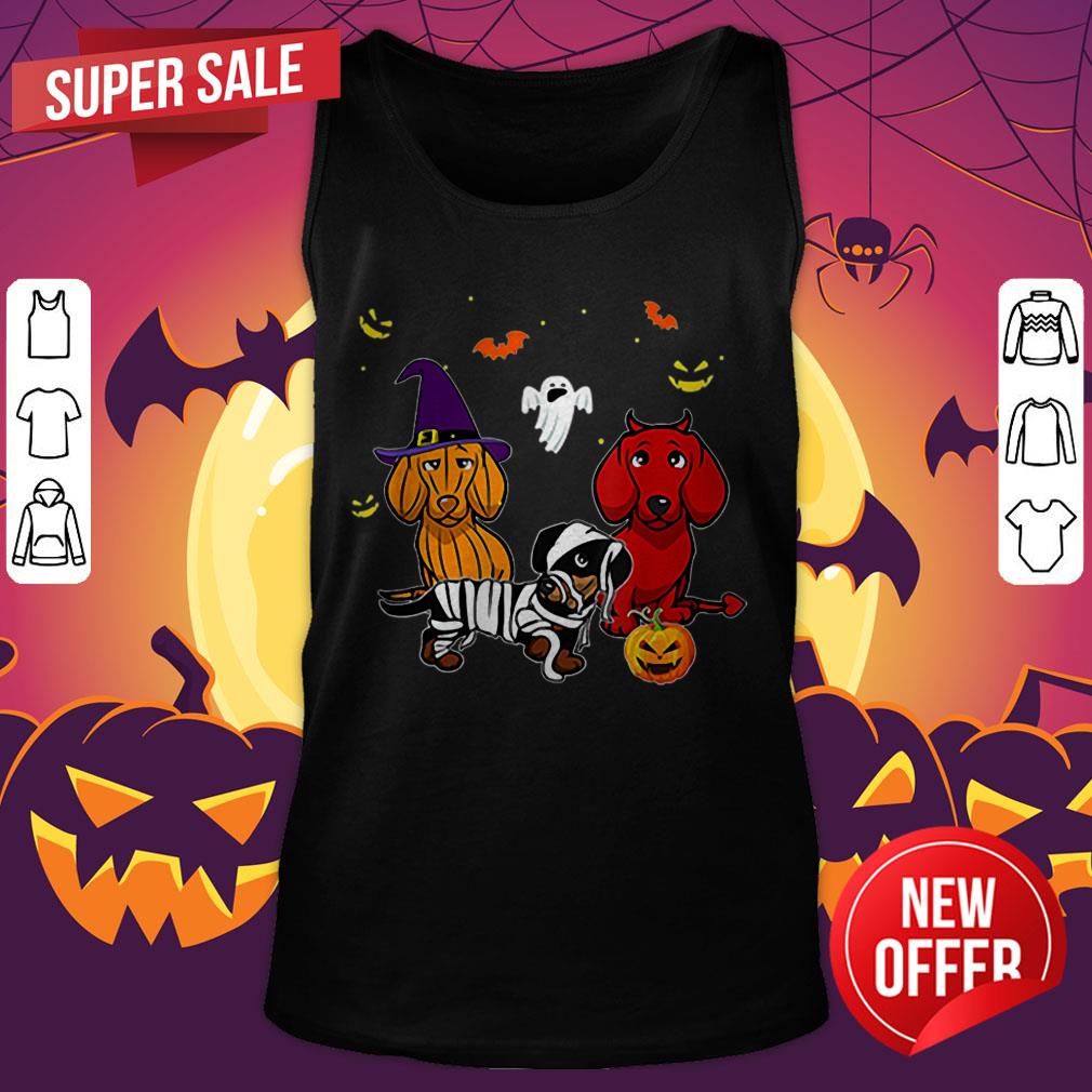 Dachshund Doxie Witch Devil Pumpkin Halloween Shirt - Image 5