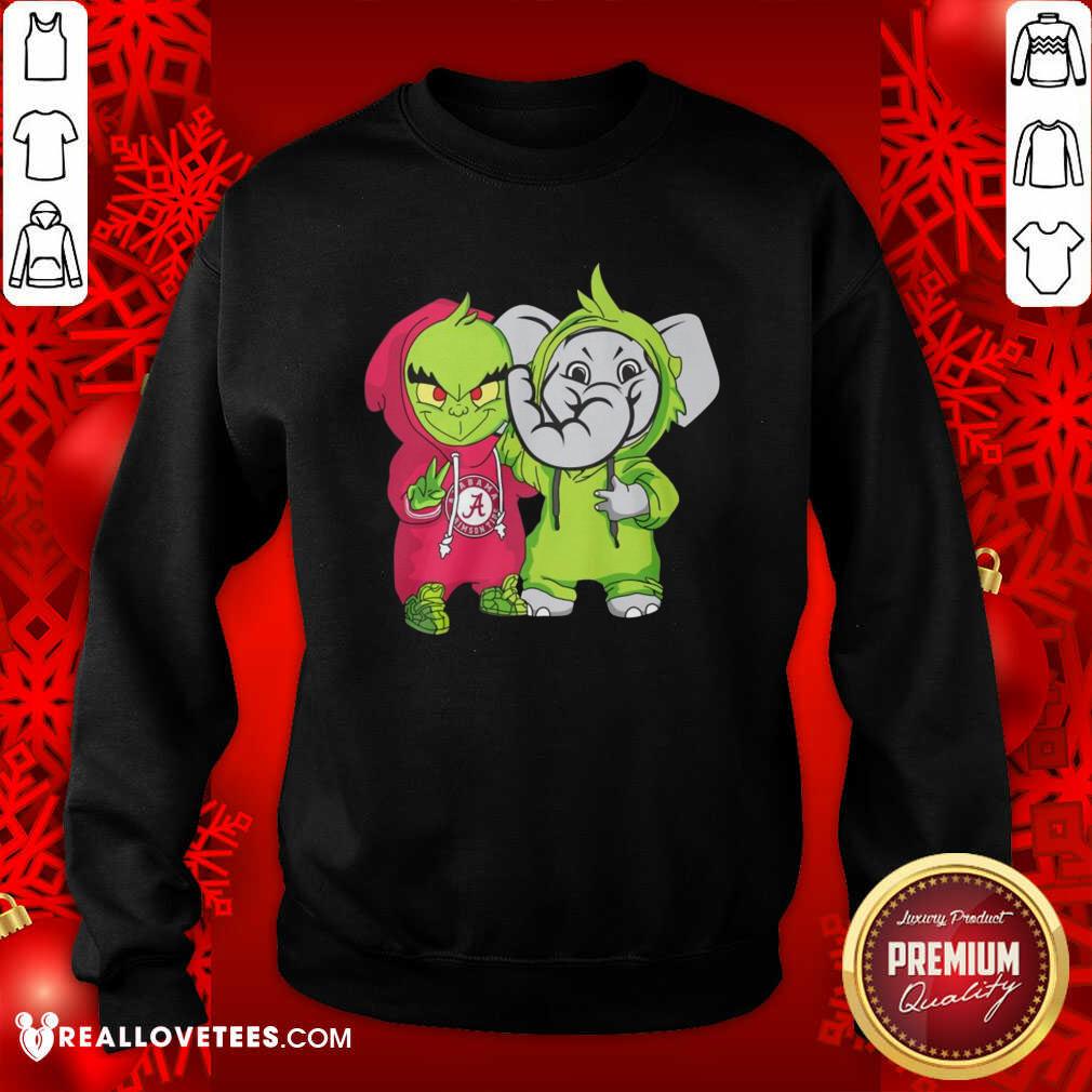 Official Baby Grinch Baby Elephant Peace Alabama Crimson Tide Shirt - Image 3