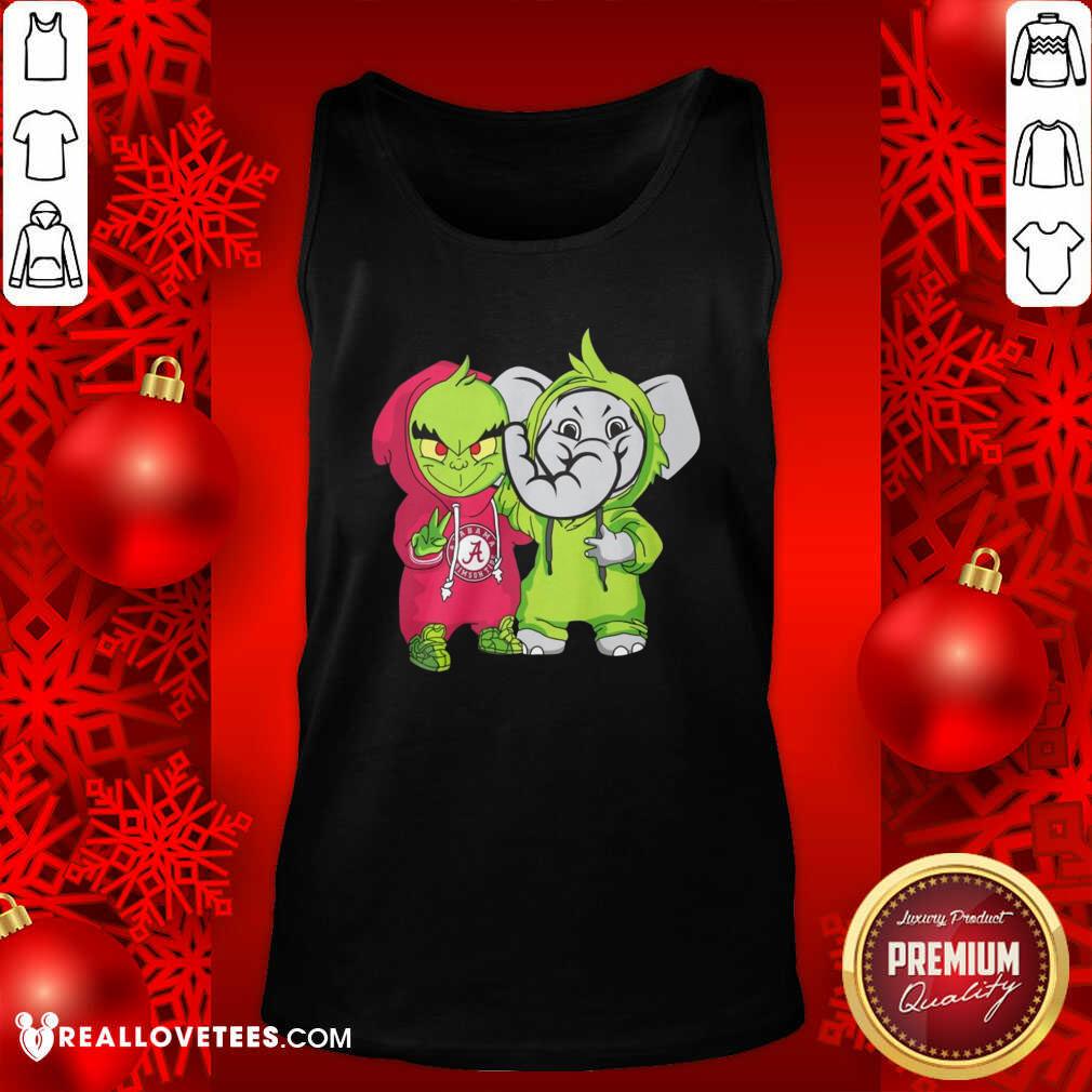 Official Baby Grinch Baby Elephant Peace Alabama Crimson Tide Shirt - Image 2
