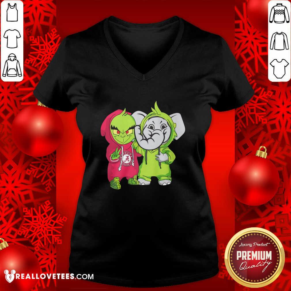 Official Baby Grinch Baby Elephant Peace Alabama Crimson Tide Shirt - Image 5