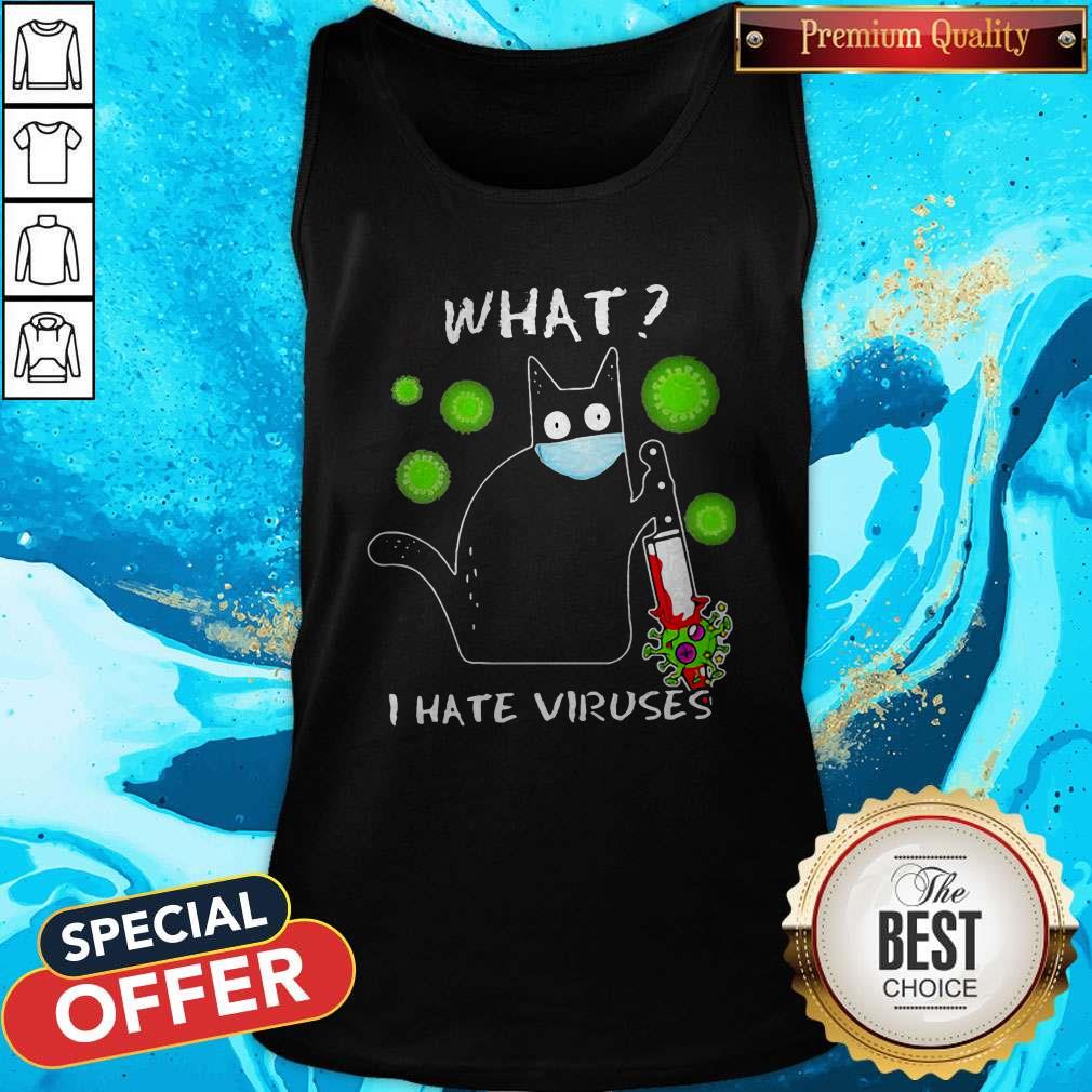 Happy Cat Mask What I Hate Viruses Covid-19 Shirt - Image 3