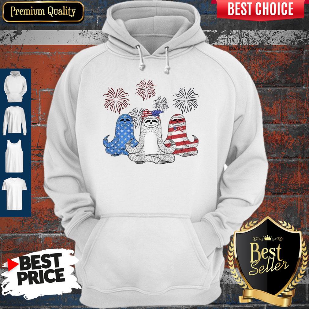 Independence Day Sloths Wear Bow Tie Firework Shirt - Image 5