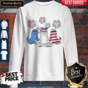 Alternative view of Independence Day Sloths Wear Bow Tie Firework Shirt
