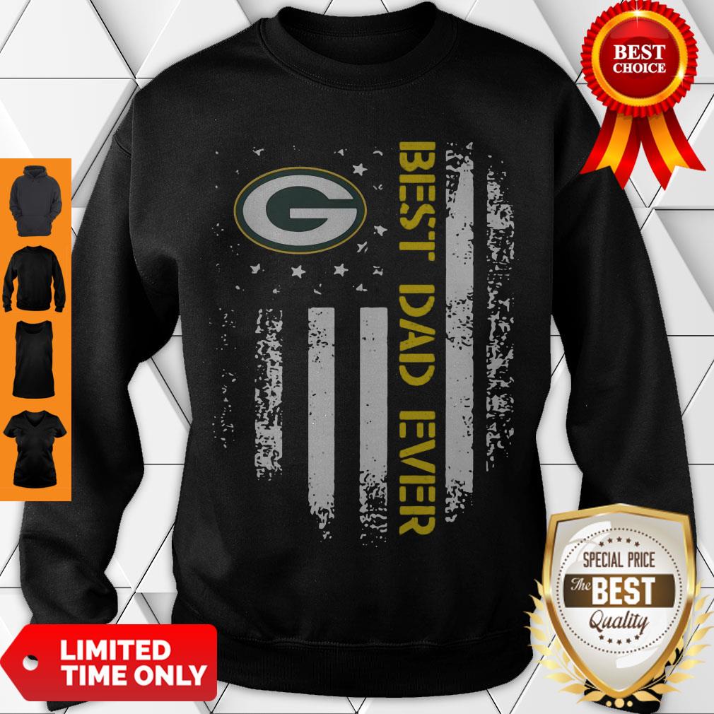 Good Green Bay Packers Best Dad Ever American Flag Shirt - Image 3