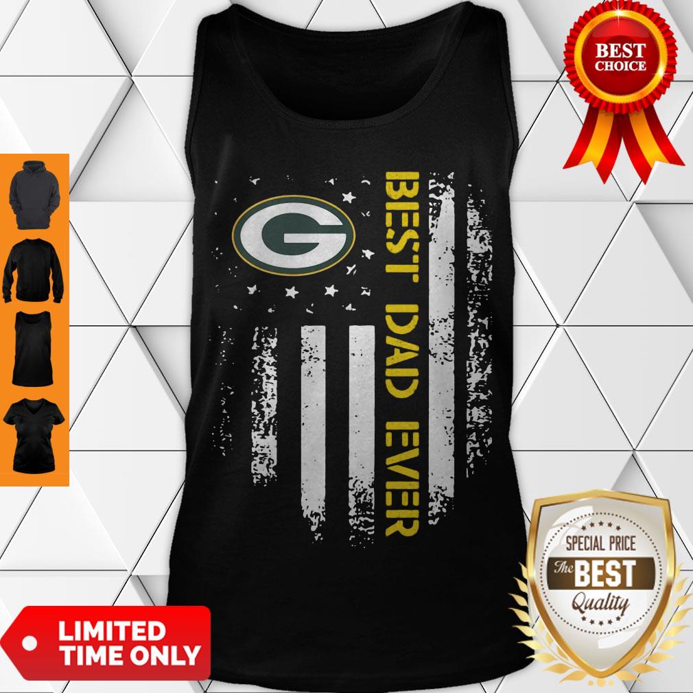 Good Green Bay Packers Best Dad Ever American Flag Shirt - Image 4