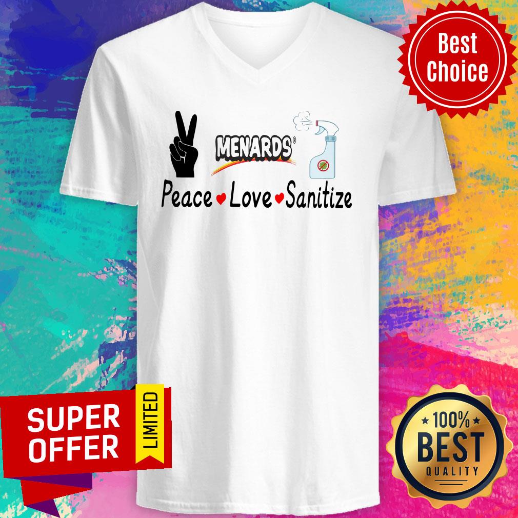 Nice Menards Peace Love Sanitize Shirt - Image 4