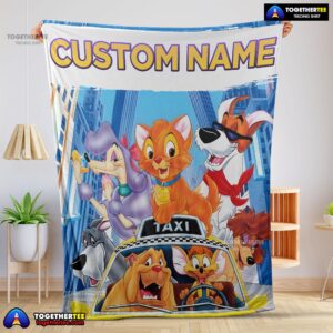 Oliver & Company With Friends Drive Taxi Blanket Fleece Customized Blanket