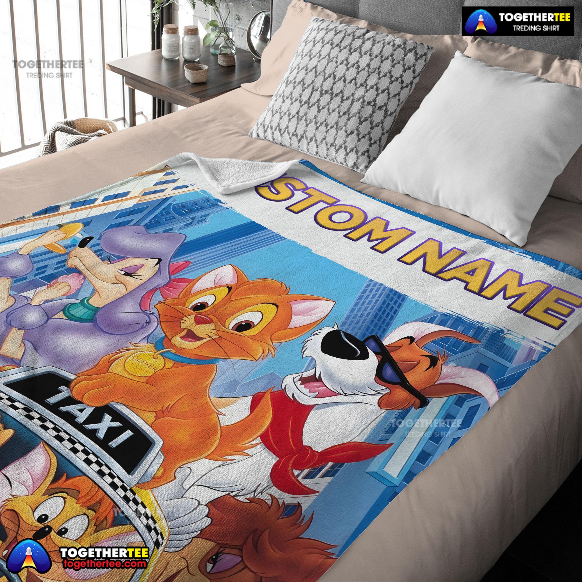Oliver & Company With Friends Drive Taxi Blanket Fleece Customized Blanket - Image 3