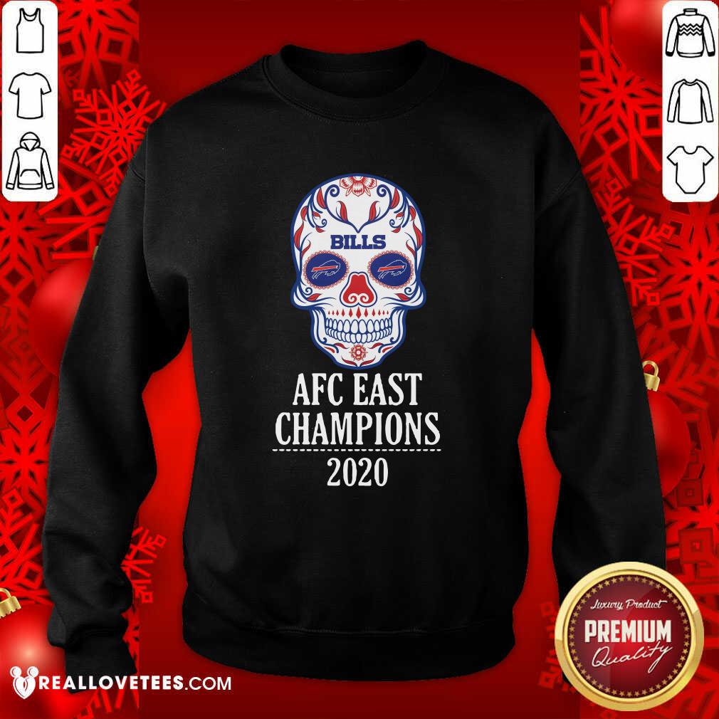 Beautiful Skull Buffalo Bills Afc East Champions 2020 Shirt - Image 2