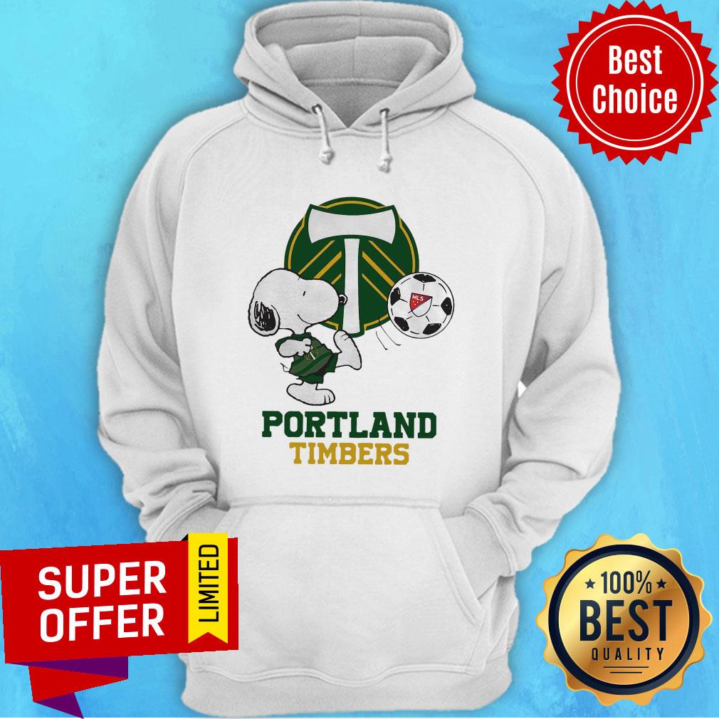 Top Snoopy Playing Soccer Portland Timbers Shirt - Image 5
