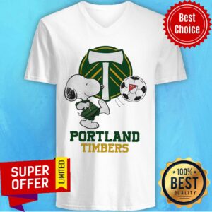 Alternative view of Top Snoopy Playing Soccer Portland Timbers Shirt