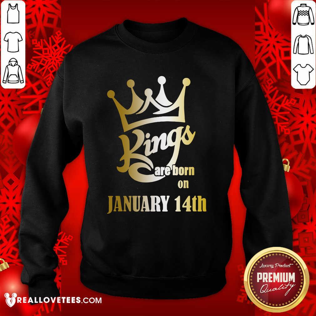 Good Kings Are Born In January 14th Aquarius Shirt - Image 3