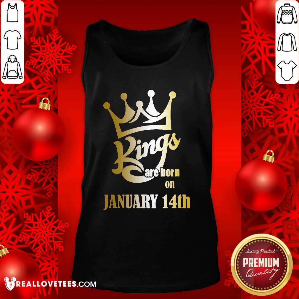 Good Kings Are Born In January 14th Aquarius Shirt - Image 2