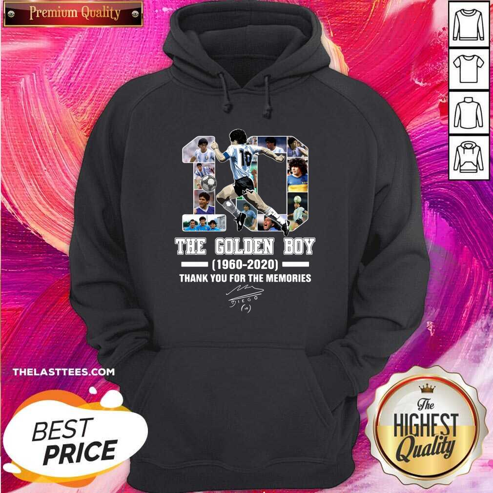Love 10 Diego Maradona The Golden Boy 1960 2020 Thank You For The Memories Signature Shirt - Image 5