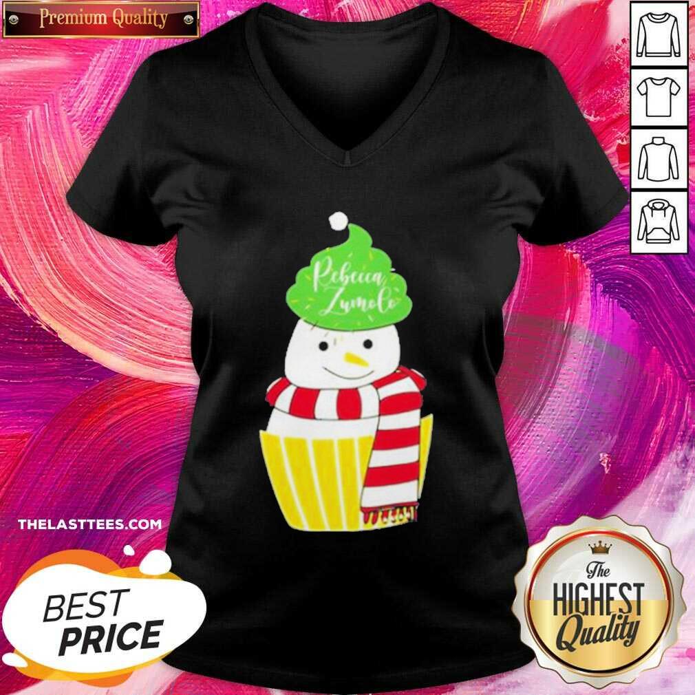 Pretty Rebecca Zamolo Merch Snowman Holiday Shirt - Image 2