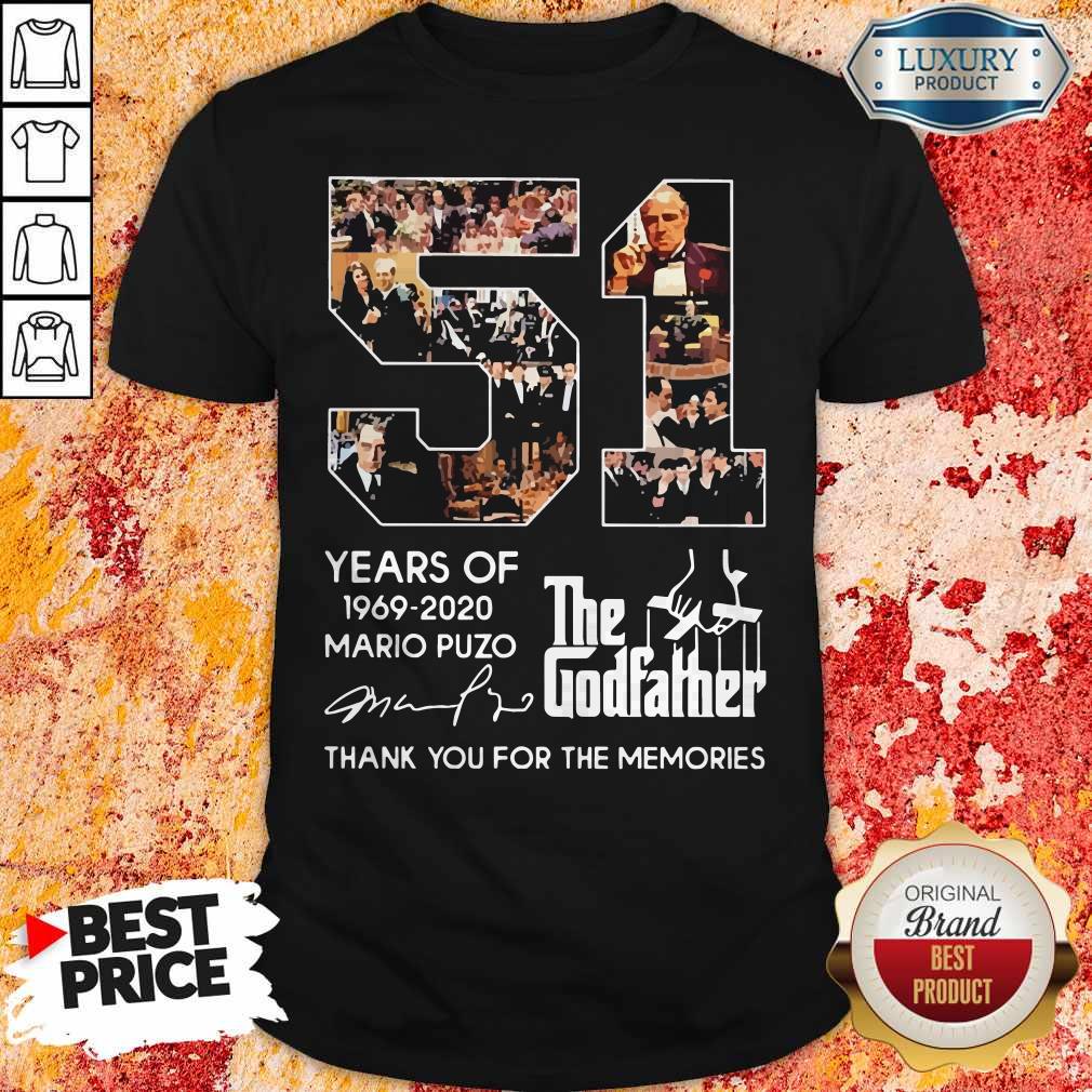 51 Years Of The Godfather 1969-2020 Mario Puzo Signature Shirt