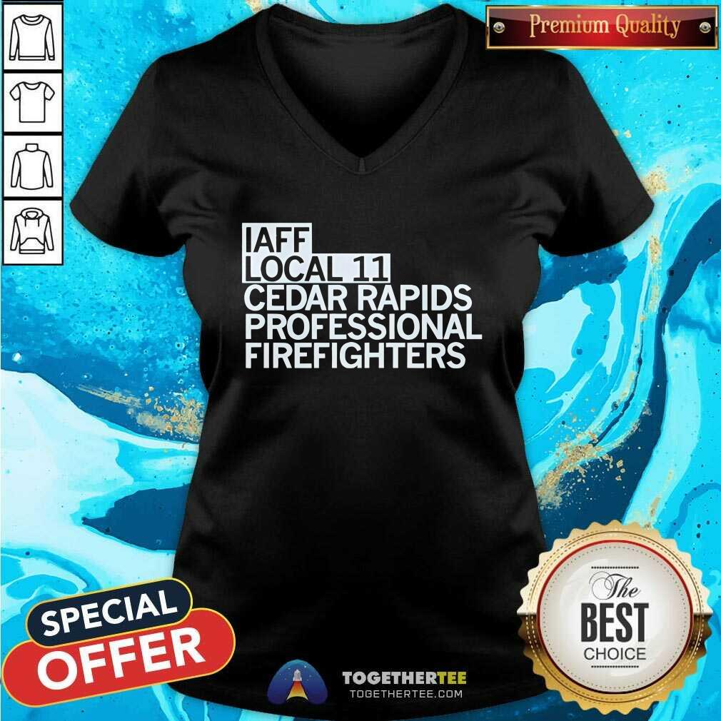 Hot Iaff Local 11 Cedar Rapids Professional Firefighters T-Shirt - Image 2