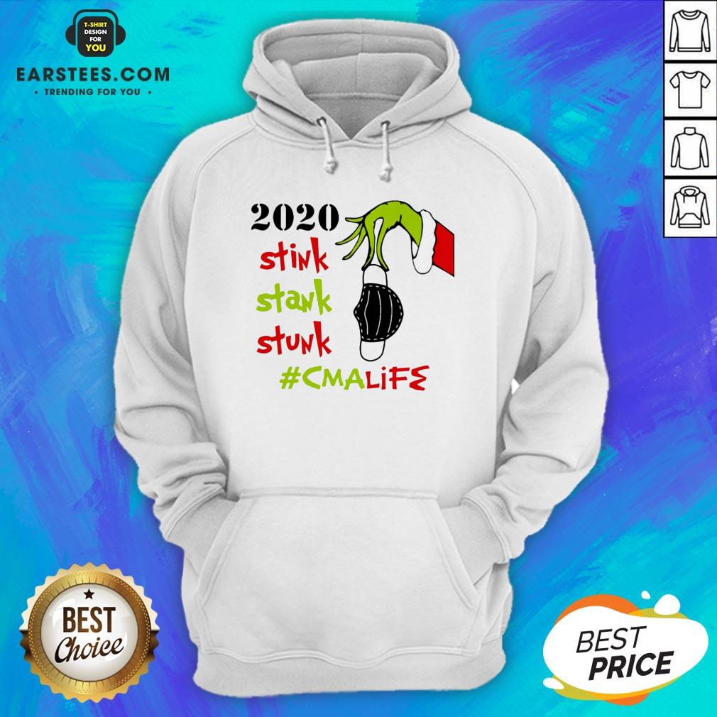 Pretty The Grinch Hand Holding Mask 2020 Stink Stank Stunk #Lpnlife Christmas Shirt - Image 2