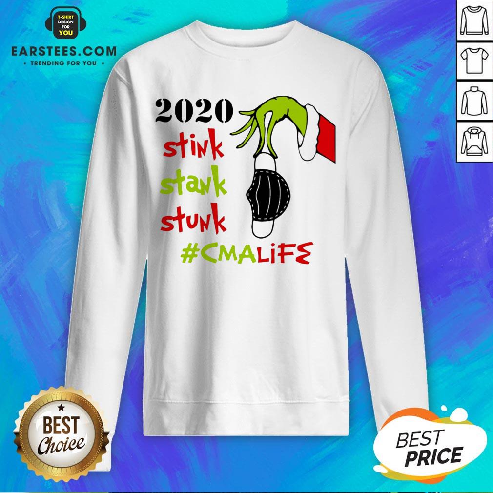 Pretty The Grinch Hand Holding Mask 2020 Stink Stank Stunk #Lpnlife Christmas Shirt - Image 5
