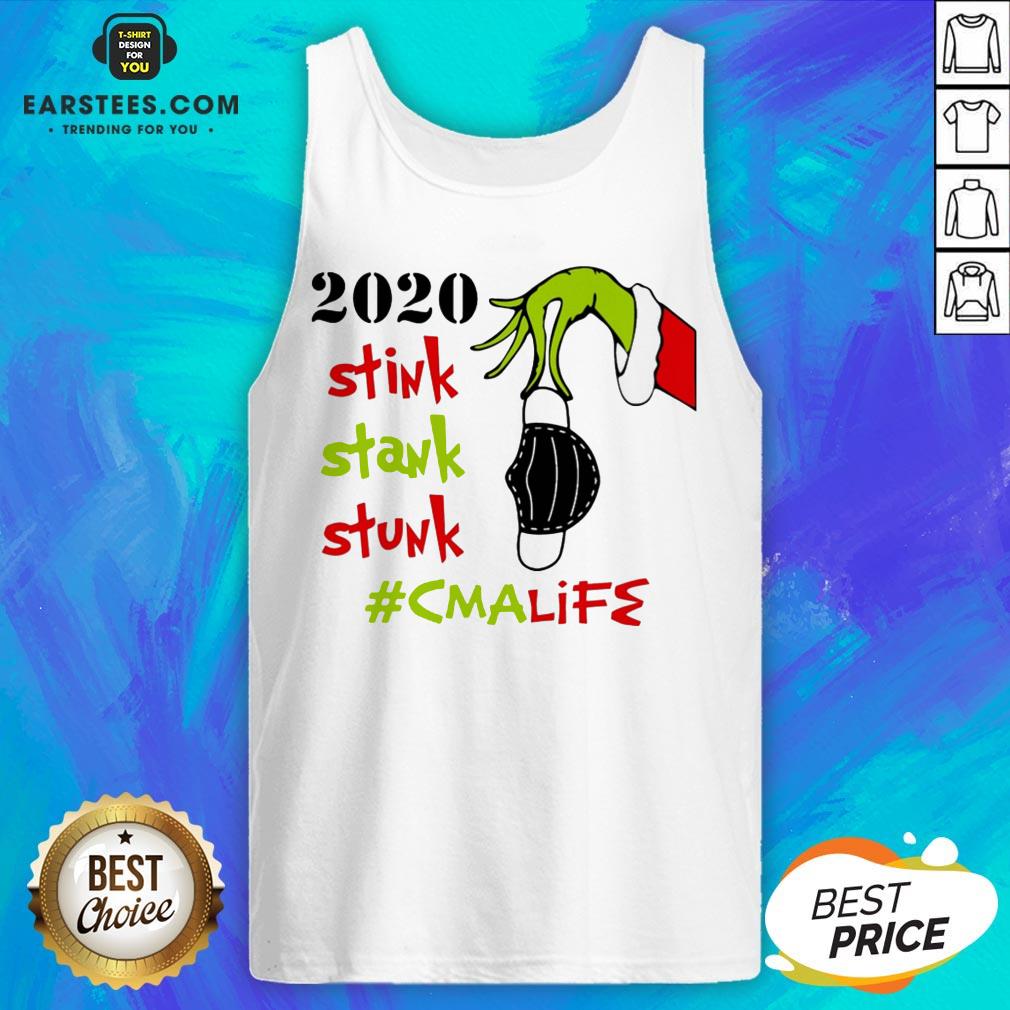 Pretty The Grinch Hand Holding Mask 2020 Stink Stank Stunk #Lpnlife Christmas Shirt - Image 4