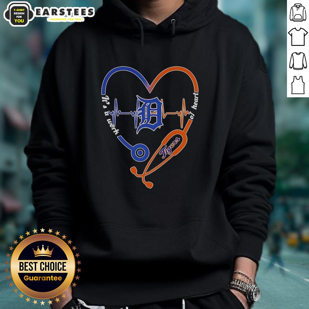 Hot Detroit Tigers Stethoscope Heartbeat It's A Work Of Heart T-Shirt - Image 2